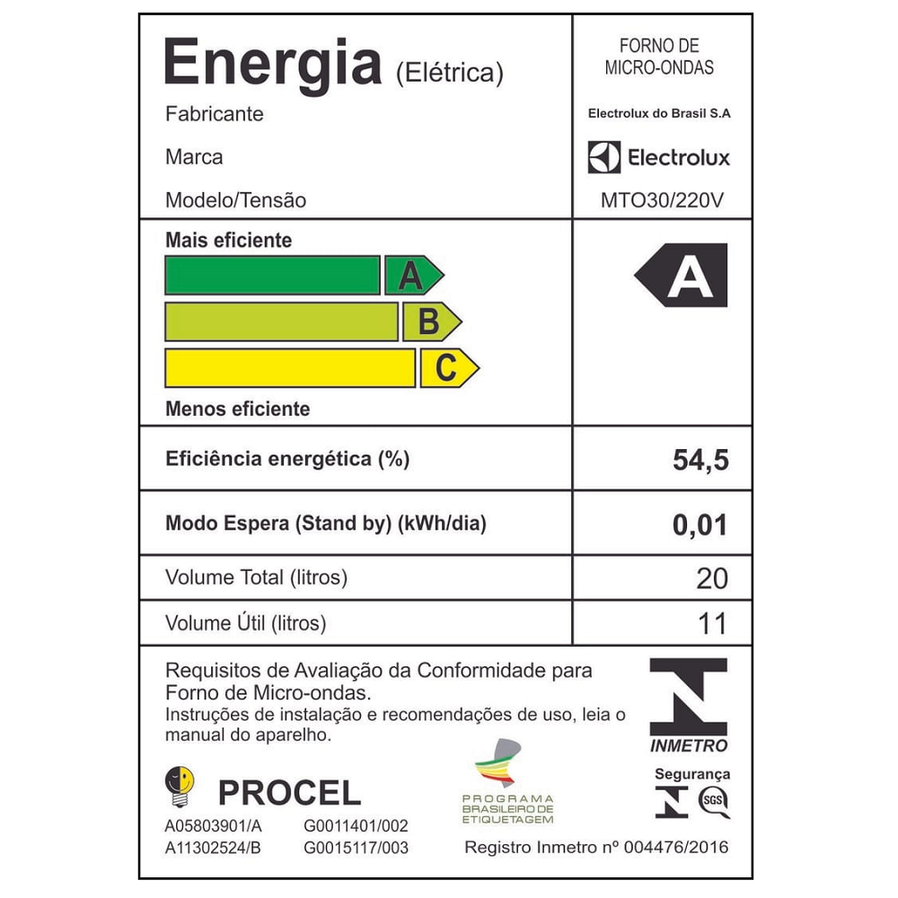 Micro-ondas Electrolux 20 Litros Branco 220V MTO30 , , large image number 5